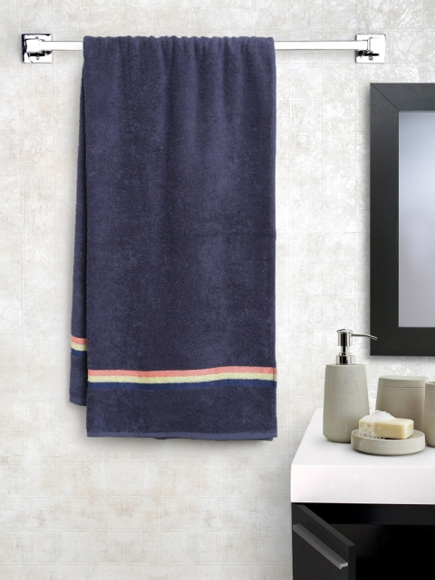 

BOMBAY DYEING Navy Cotton 380 GSM Bath Towel, Navy blue