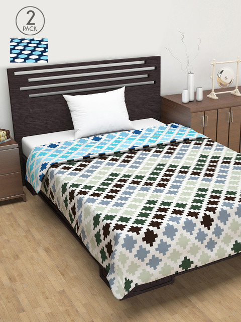 

Divine Casa Multicoloured Set of 2 Mild Winter 120 GSM Single Bed Dohar, Multi