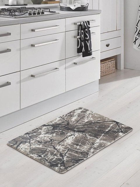

OBSESSIONS Grey & White Printed Kitchen Floor Mat