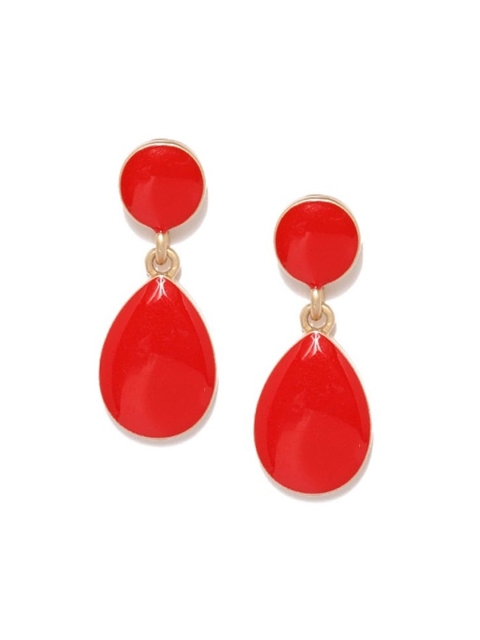 

Blisscovered Red Contemporary Drop Earrings