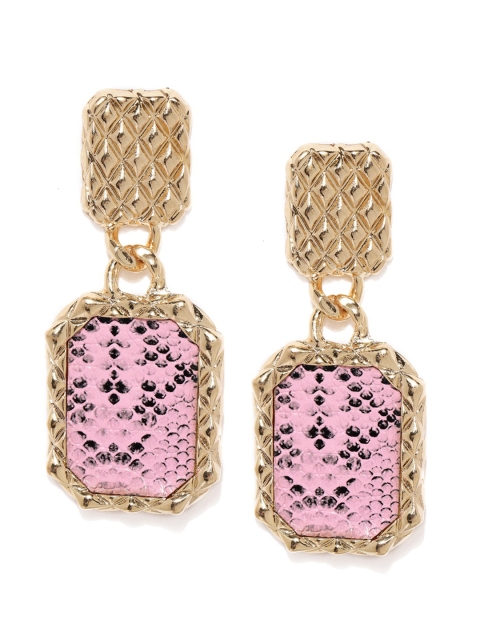 

Blisscovered Pink Contemporary Drop Earrings