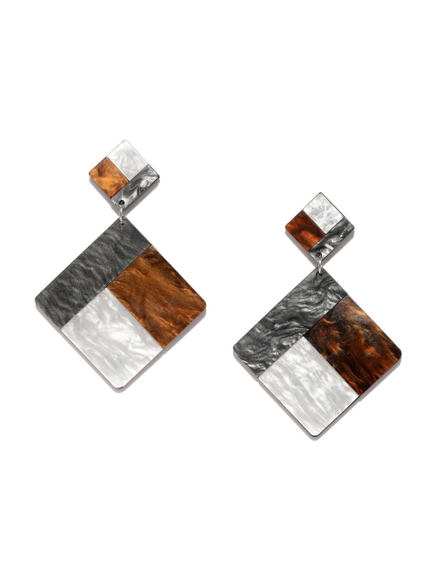 

Blisscovered Grey Contemporary Drop Earrings