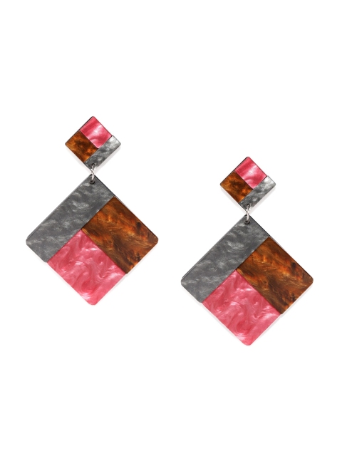 

Blisscovered Pink Contemporary Drop Earrings