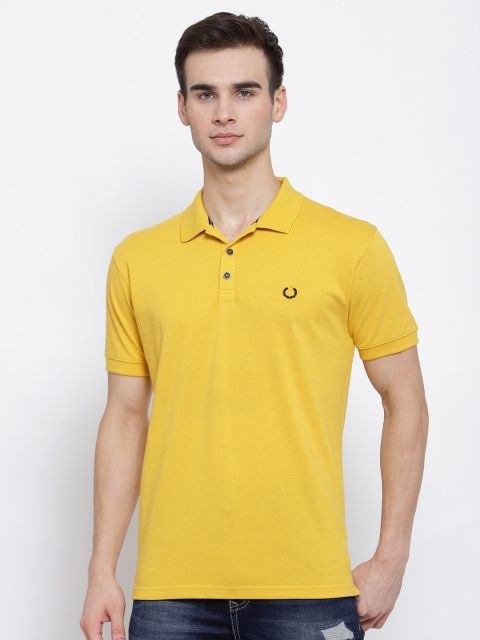 

UNICOPS Men Yellow Polo Collar T-shirt