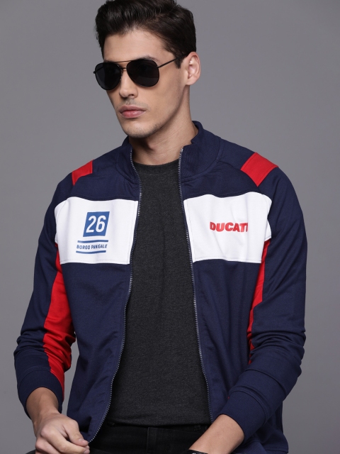 

Ducati Men Navy Blue & White Colourblocked Sweatshirt