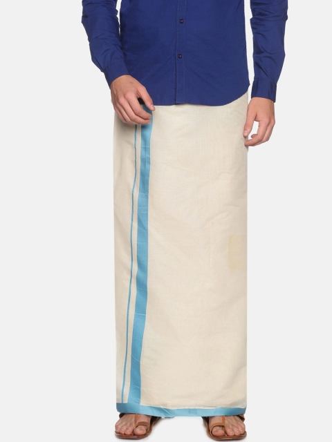 

Sethukrishna Men Off White Traditional Kerala Double Mundu