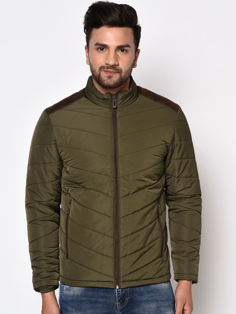 

METTLE Men Olive Green Padded Jacket