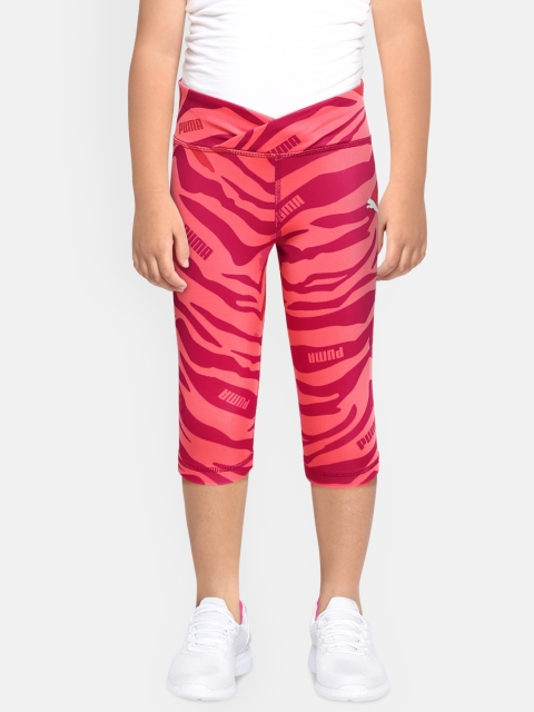 

Puma Girls Pink & Red Printed Modern Sports 7/8 AOP Slim Tights