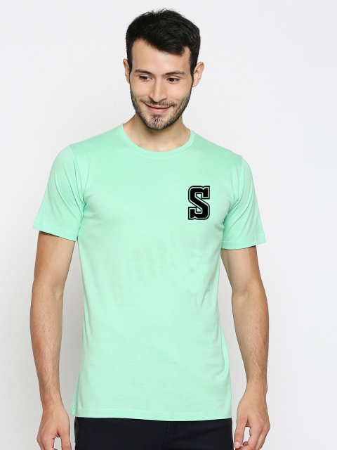 

Blacksmith Men Green Typography Printed Pure Cotton T-shirt