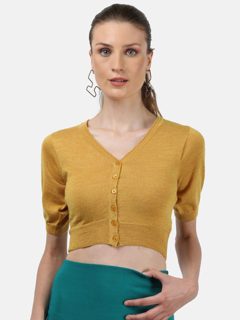 

Monte Carlo Mustard Yellow Fitted Crop Top