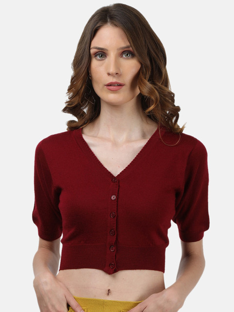 

Monte Carlo Maroon Regular Crop Top
