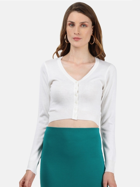 

Monte Carlo White Fitted Crop Top