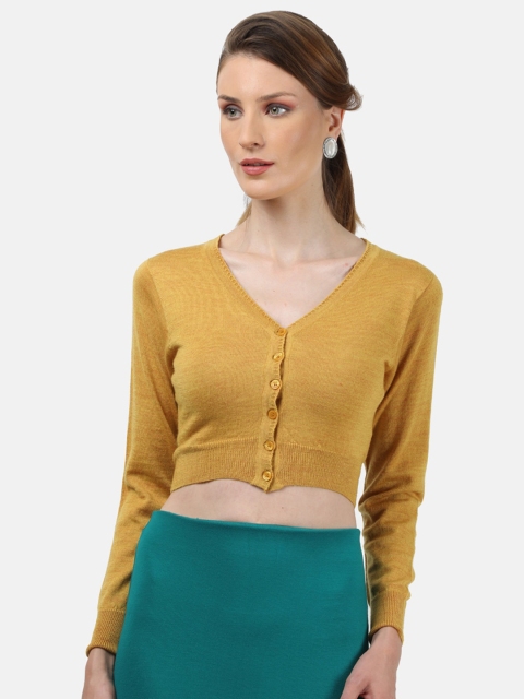 

Monte Carlo Mustard Yellow Fitted Crop Top