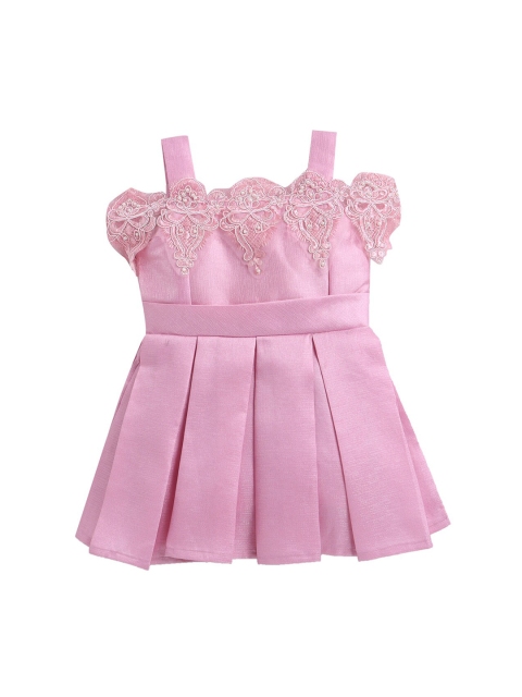 

The Magic Wand Girls Pink Box Pleated Fit and Flare Dress