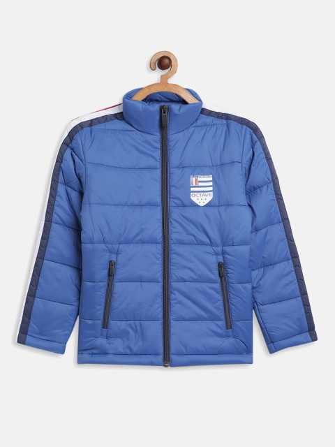 

Octave Boys Blue mermaid Colourblocked Padded Jacket with Patchwork