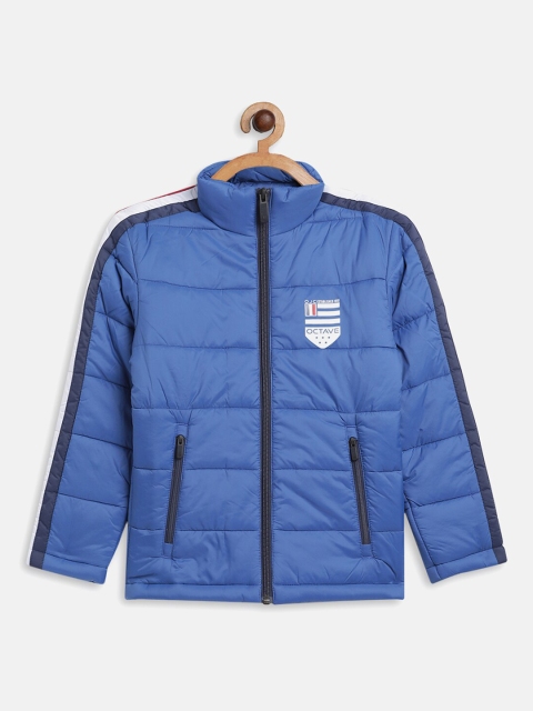 

Octave Boys Blue nickel Colourblocked Padded Jacket with Patchwork