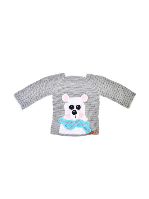 

The Original Knit Kids Grey & White Handmade Pullover Sweater