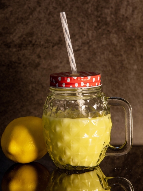 

Roxx Set Of 4 Transparent Glass Pineapple Mason Jar with Straw