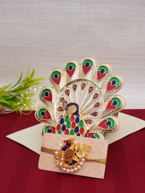 

TIED RIBBONS 3 Pcs Multicoloured Rakhi Gift Set, Multi