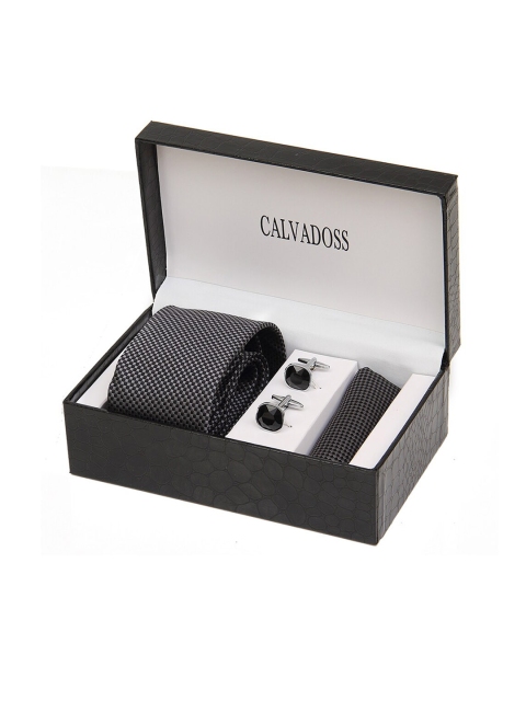 

Calvadoss Grey Premium Tie, Cufflinks and Pocket Square Gift sets