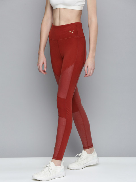 

Puma Women Red Solid Moto High Waist Slim Fit Running Tights