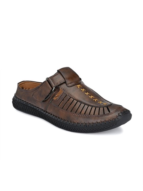 

Mactree Men Brown PU Shoe-Style Sandals