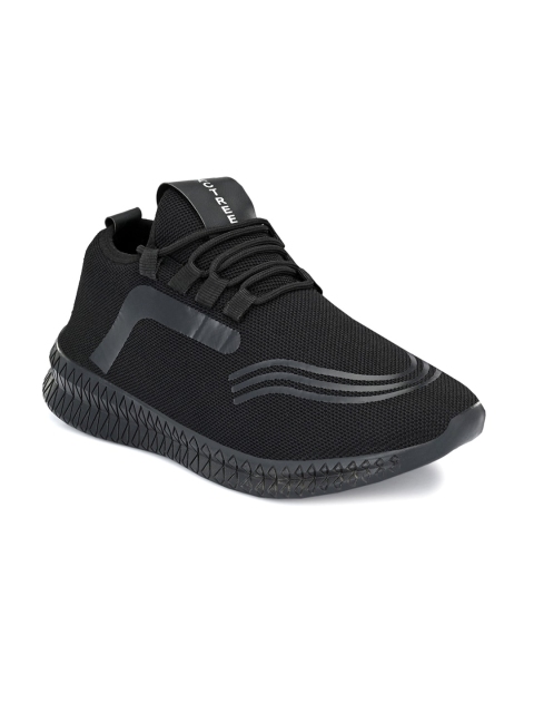 

Mactree Men Black Woven Design Sneakers