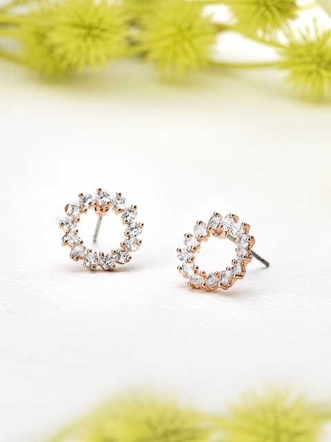 

Zaveri Pearls Rose Gold Contemporary Studs Earrings