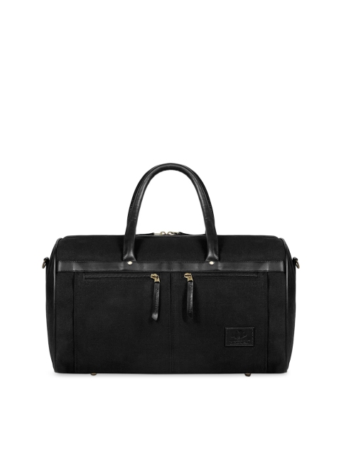 

THE CLOWNFISH Unisex Black Solid Travel Duffle Bag