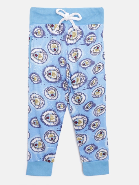 

GAME BEGINS Boys Blue & White Manchester City Logo Print Joggers