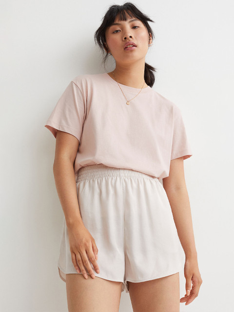 

H&M Women Pink Cotton T-shirt