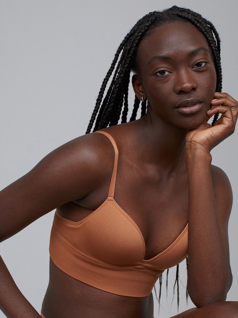 

H&M Women Brown Seamless Push-Up Bra