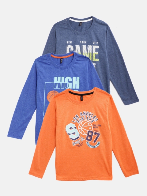 

GAME BEGINS Boys Pack of 3 Assorted Printed Pure Cotton T-shirt