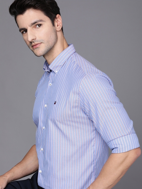 

Louis Philippe Sport Men Blue & White Slim Fit Opaque Striped Casual Shirt