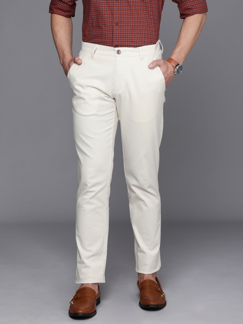 

Louis Philippe Sport Men Beige Slim Fit Low-Rise Regular Trousers
