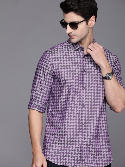 

Louis Philippe Sport Men Purple Classical Slim Fit Printed Casual Shirt