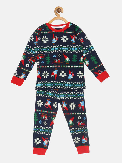 

Lazy Shark Girls Printed Navy Blue Night Suit Set
