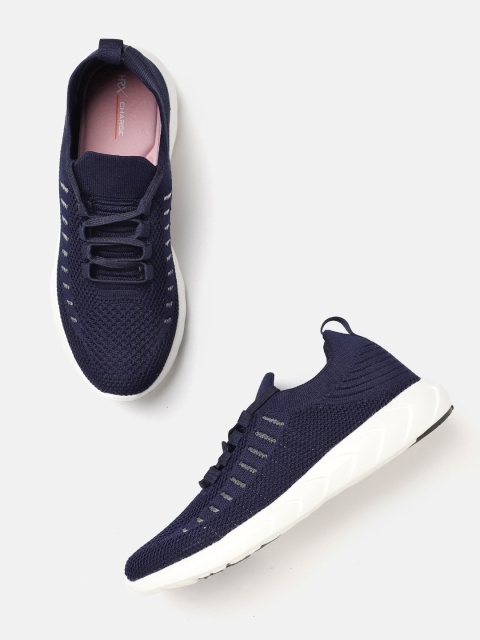 

HRX by Hrithik Roshan Women Navy Blue Woven Design Charged Running Shoes