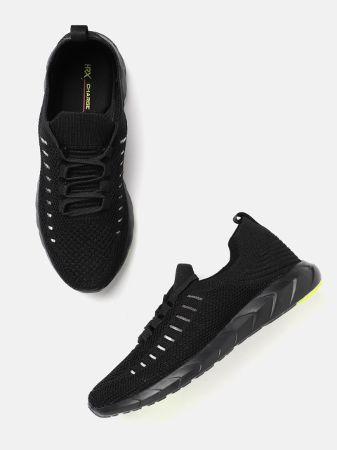 

HRX by Hrithik Roshan Women Black Woven Design Charged Running Shoes