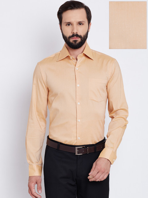 

Arrow Men Light Orange Slim Fit Self-Design Formal Shirt