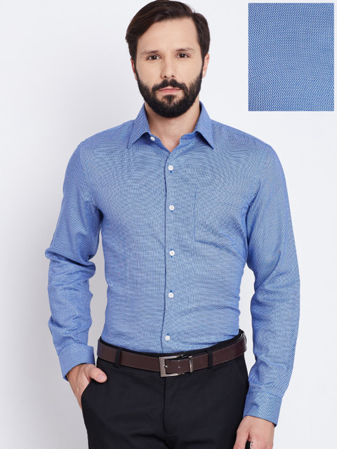

Arrow Men Blue Slim Fit Self-Design Formal Shirt