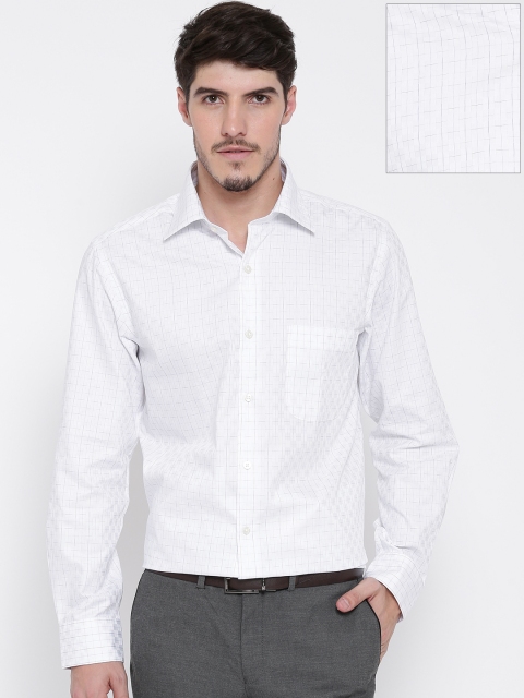 

Arrow Men White & Blue Checked Formal Shirt