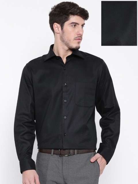 

Arrow Men Black Self-Design Formal Shirt