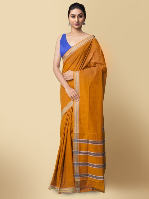 

Unnati Silks Women Brown Pure Handloom Venkatagiri Cotton Sustainable Saree
