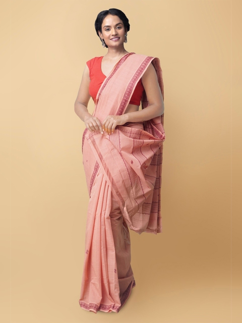 

Unnati Silks Women Pink Pure Handloom Venkatagiri Cotton Sustainable Saree