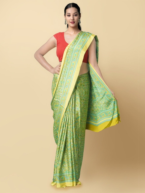 

Unnati Silks Green Ethnic Motifs Patola Saree