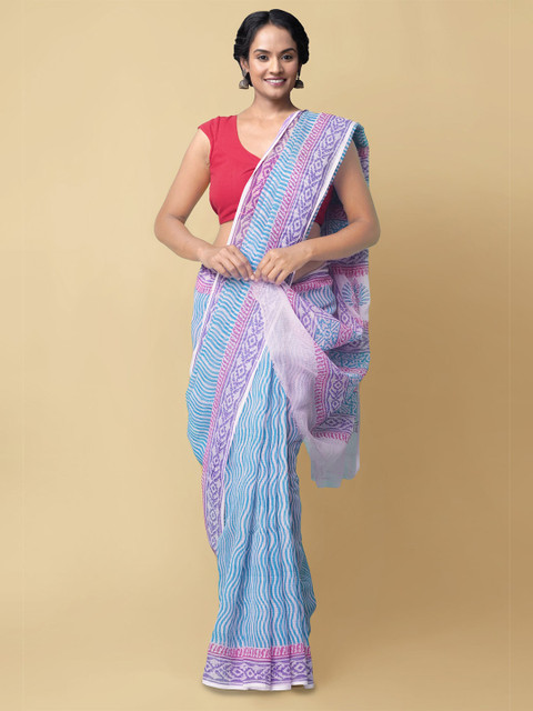

Unnati Silks Blue Pure Cotton Kota Saree