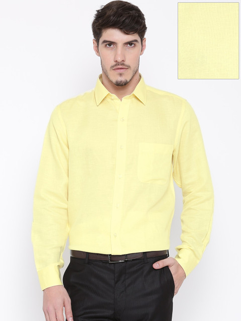 

Arrow Men Yellow Solid Formal Sustainable Shirt