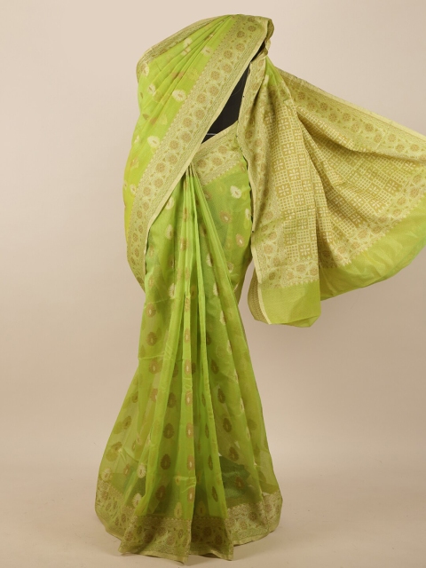 

Pothys Green Woven Design Supernet Saree