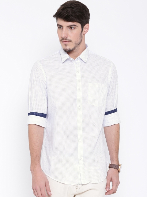 

Arrow Men White Slim Printed Casual Shirt